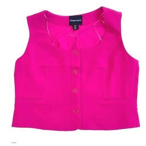 Christian Lacroix NWT/NWOT Dopamine Office Vest Blouse Top Hot Pink Lagenlook L